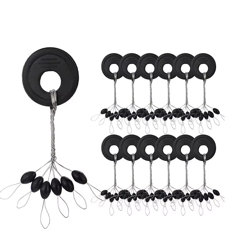 Fishing Lure Spinner - 10-60Group Set Rubber Space Beans Oval