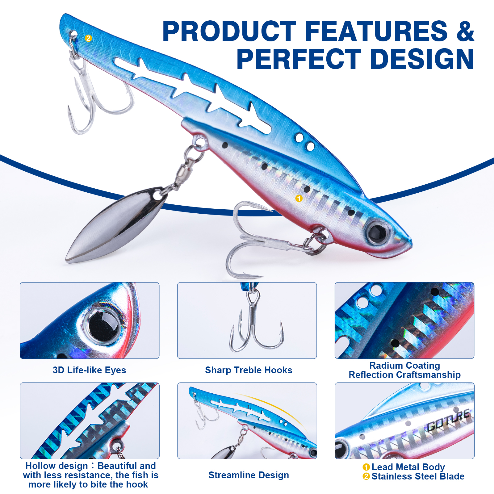Goture Fishing Lures 5pcs Meta – Fishing Lure Blade Bait Bewertung und Preis
