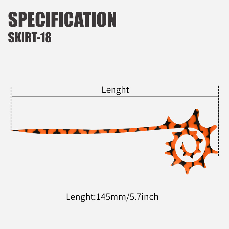TEASER 5pcs SKIRT-18 145mm Sil – Fishing Lure Jig Bewertung und Preis