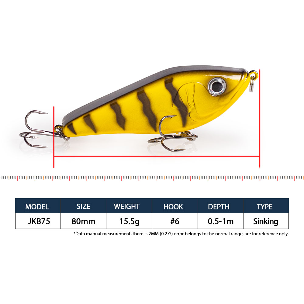 80mm/15.5g Muskies Jerkbait Pi – Fishing Lure Jerkbait Bewertung und Preis