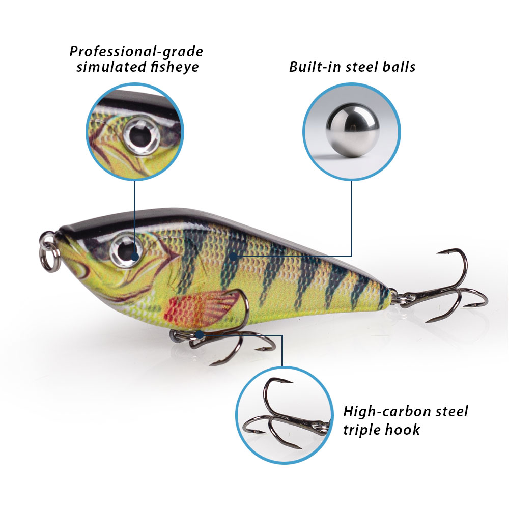 80mm/15.5g Muskies Jerkbait Pi – Fishing Lure Jerkbait Bewertung und Preis