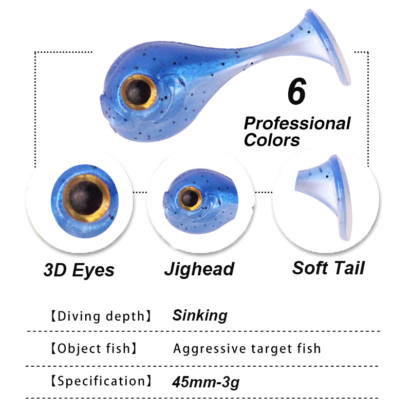 YUCONG 6PCS Jighead Soft Baits – Fishing Lure Crankbait Bewertung und Preis